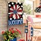 Patriotic 4th of July Garden Flag 12x18 Inch Double Sided Outside, Floral Welcome Daisy Polka Dots Yard Outdoor Decoration